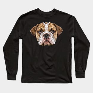 English Bulldog Face Long Sleeve T-Shirt
